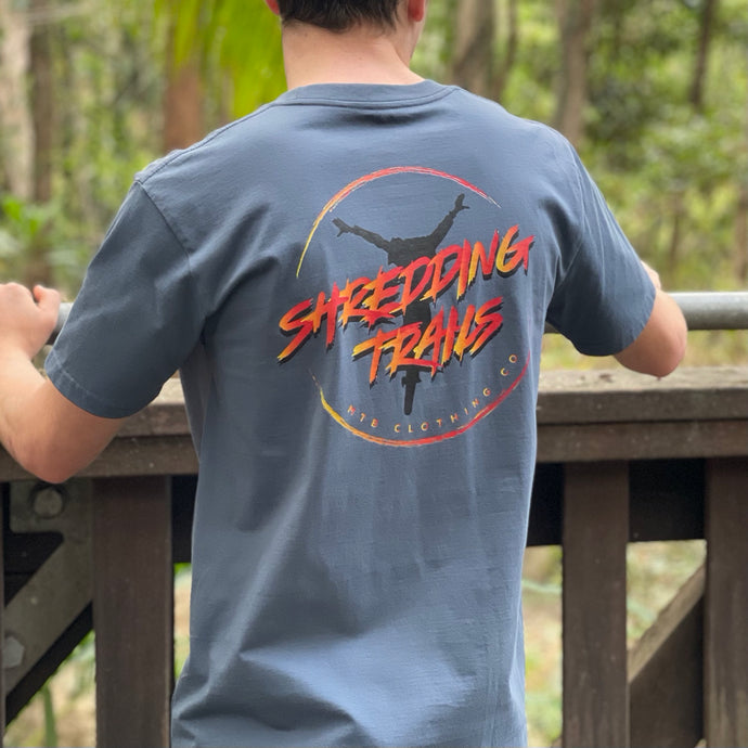 Phoenix Mountain Biking Freestyle T Shirt by Shredding Trails in Petrol Blue